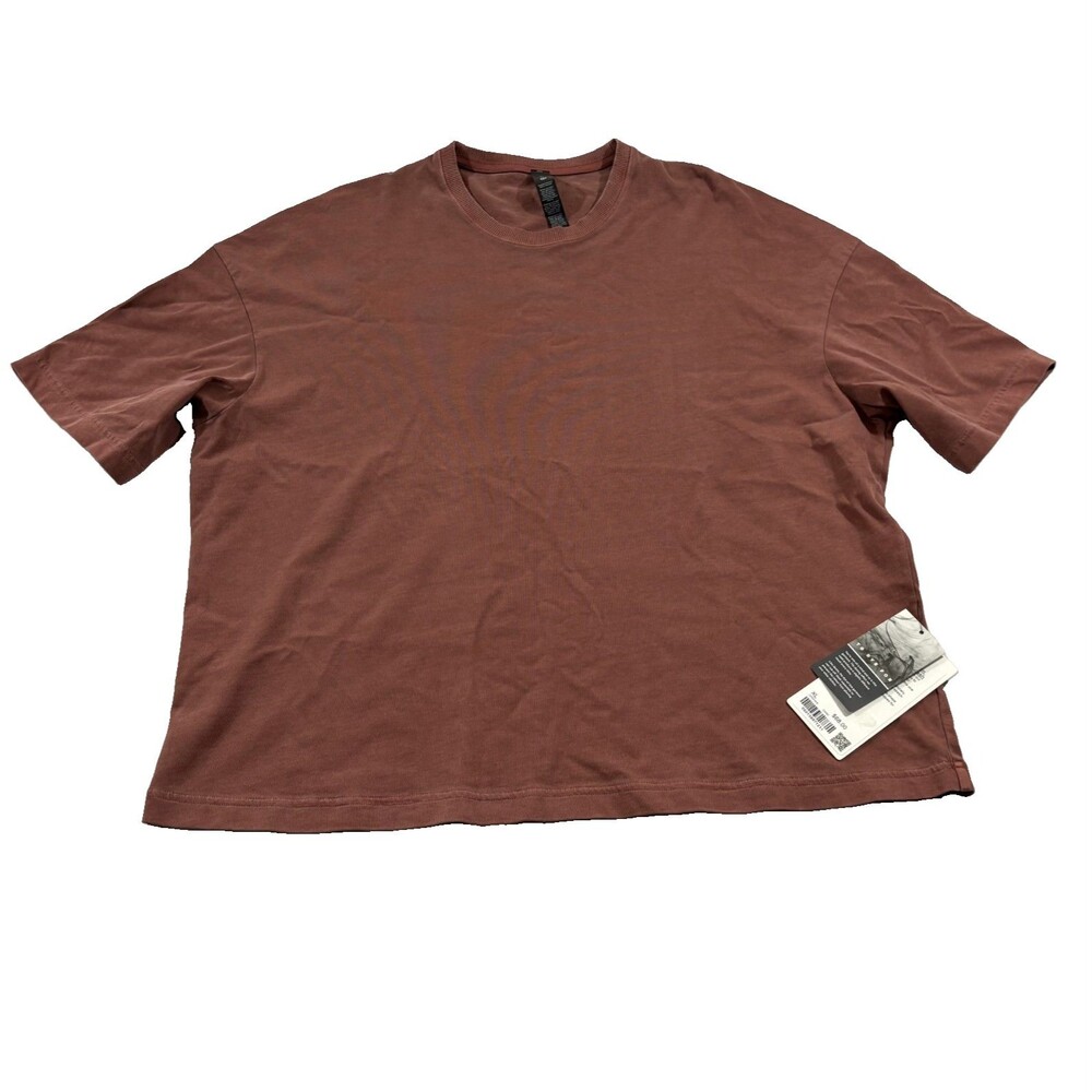 Lululemon Mens Heavyweight T-shirt Rust Cotton Jersey Boxy Fit Gym Sz XL New